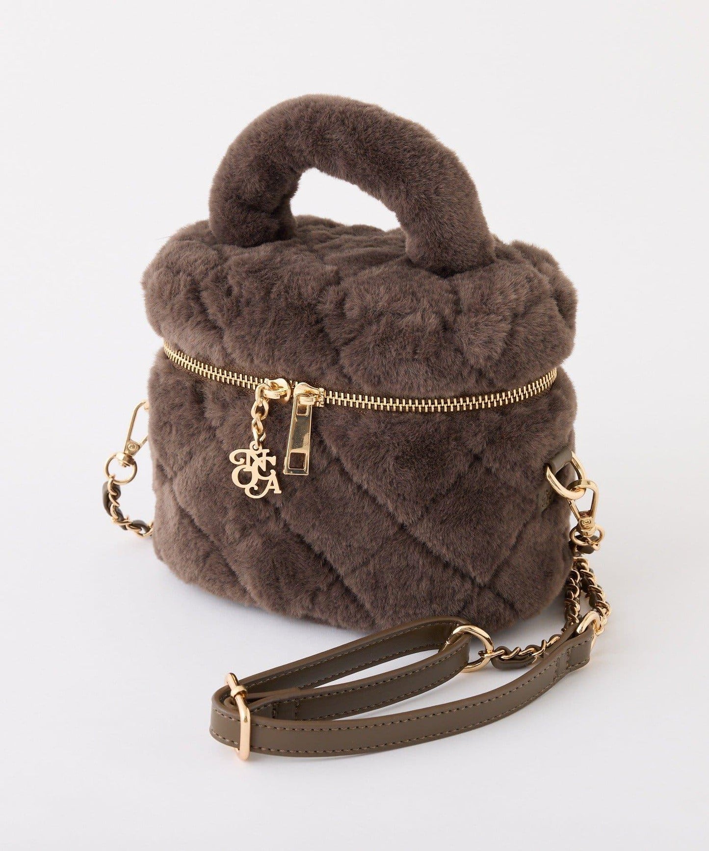 仿皮草絎縫化妝包