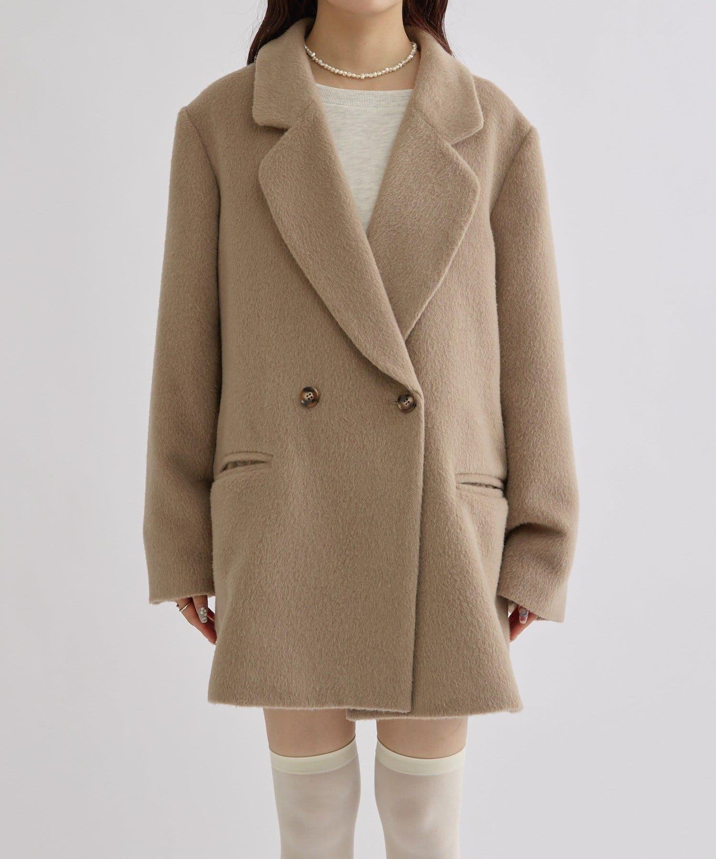 毛邊雙排扣西裝外套