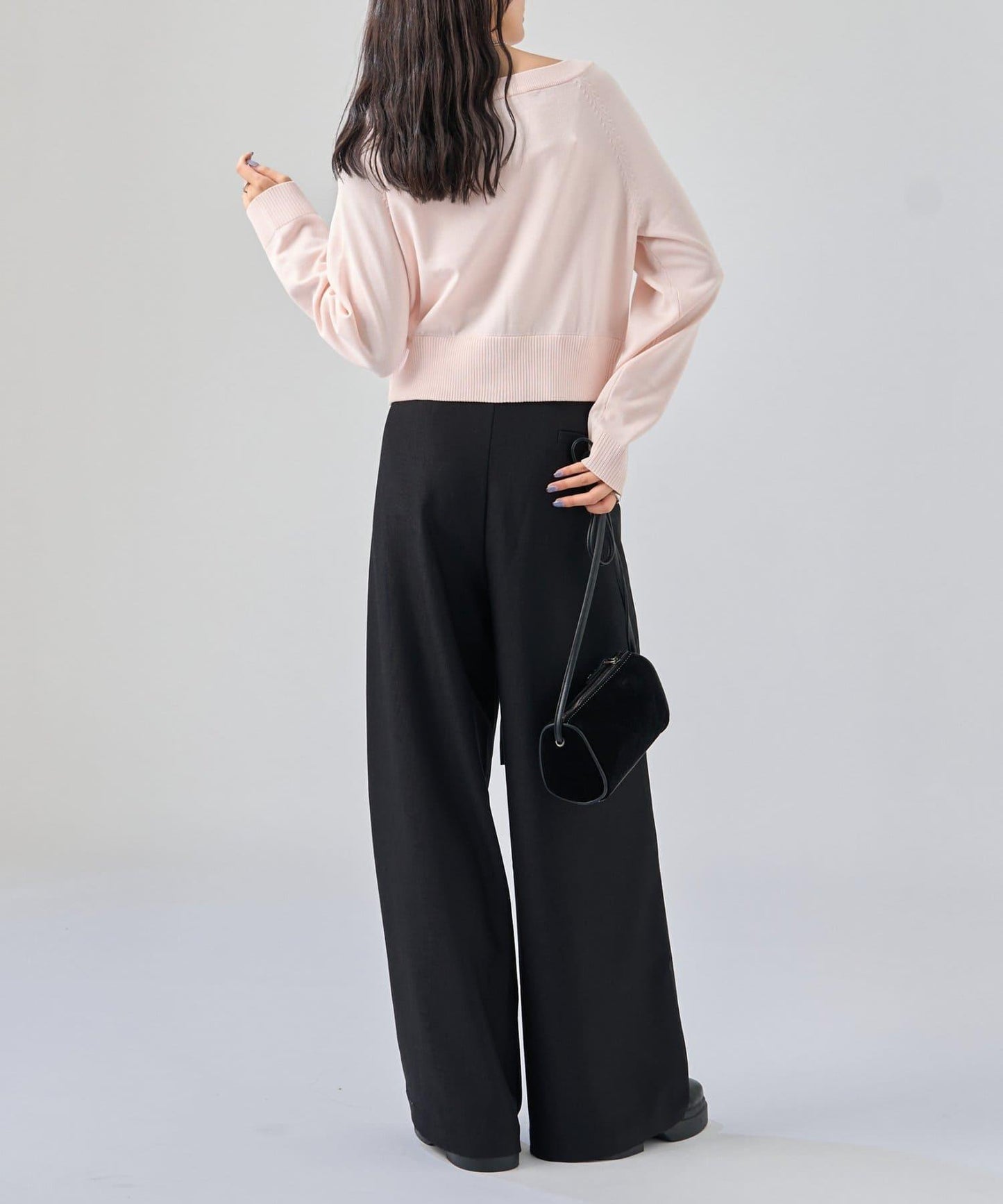 波浪腰帶休閒褲