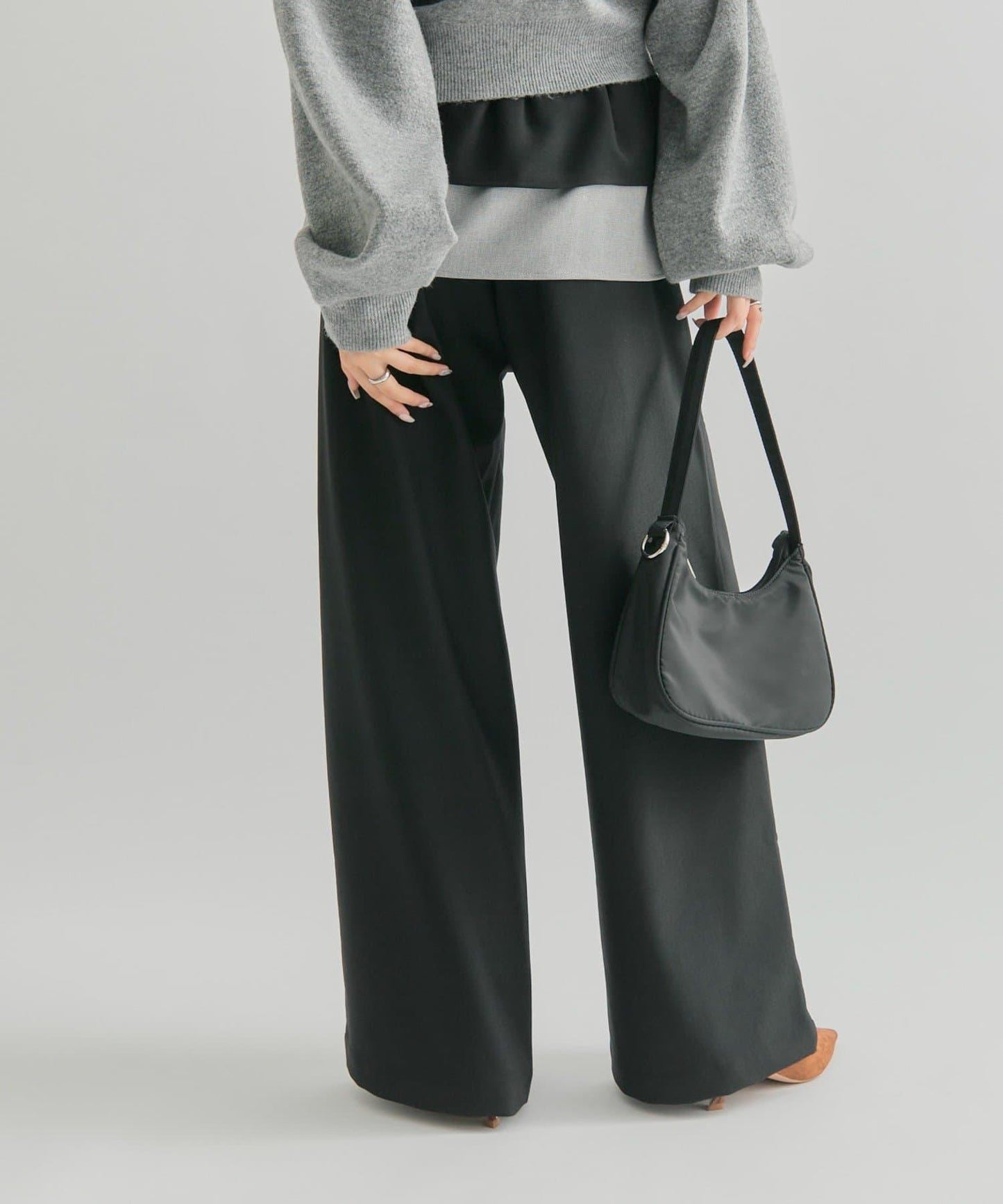 波浪腰帶休閒褲