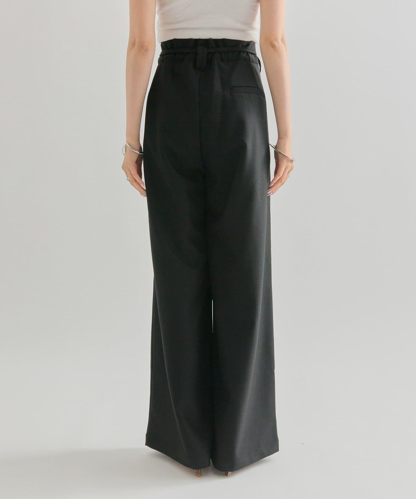 波浪腰帶休閒褲