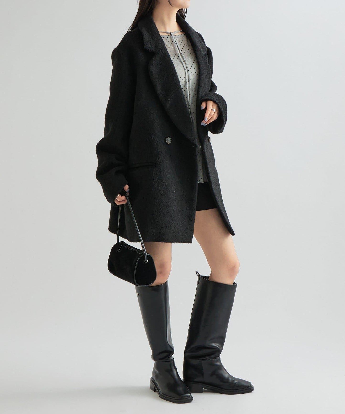 毛邊雙排扣西裝外套