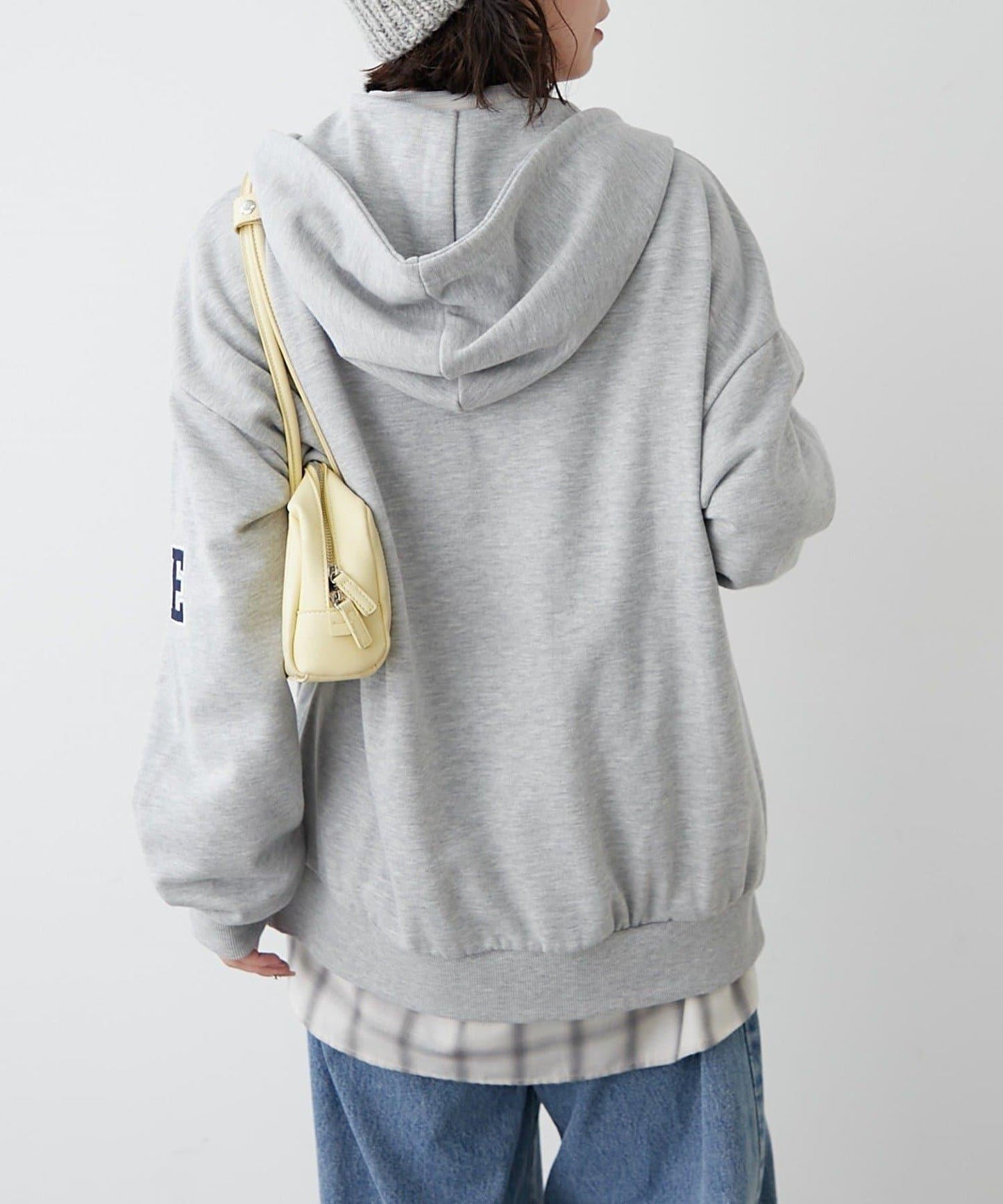 【NUNIFE】【可選2種長度】大字母印花連帽衛衣