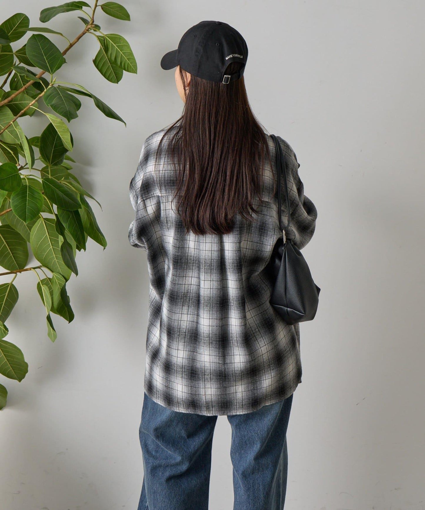 【AW】輕法蘭絨格紋寬鬆襯衫