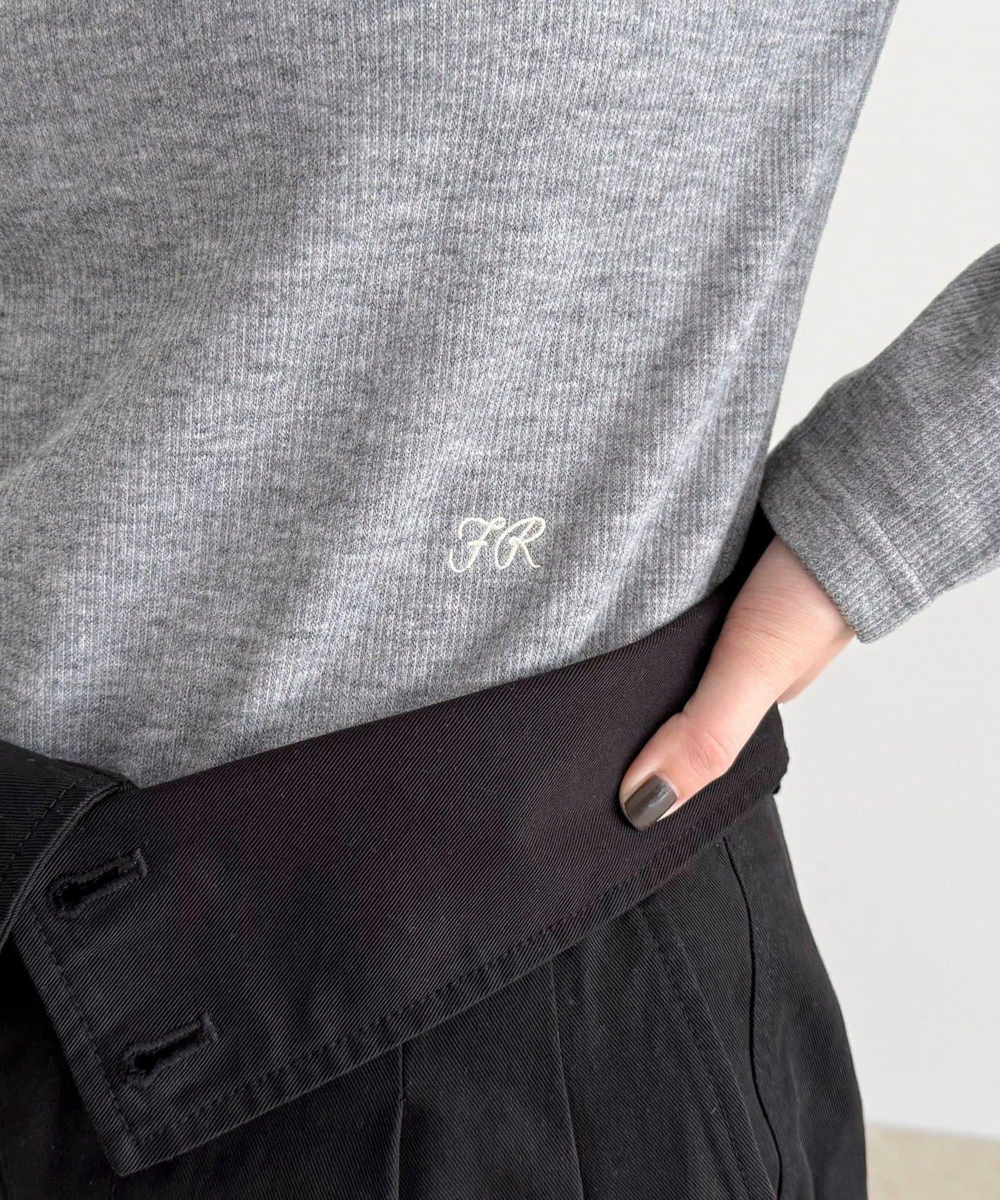 磨毛羅紋緊身套頭衫