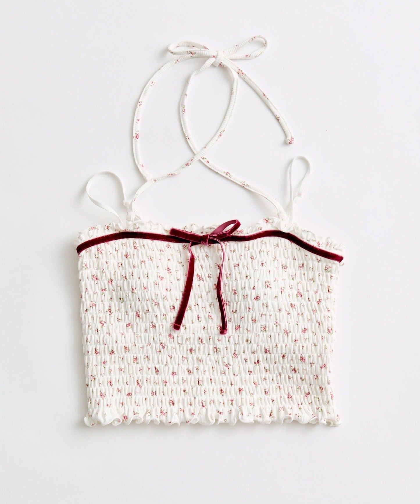 天鵝絨蝴蝶結吊帶背心