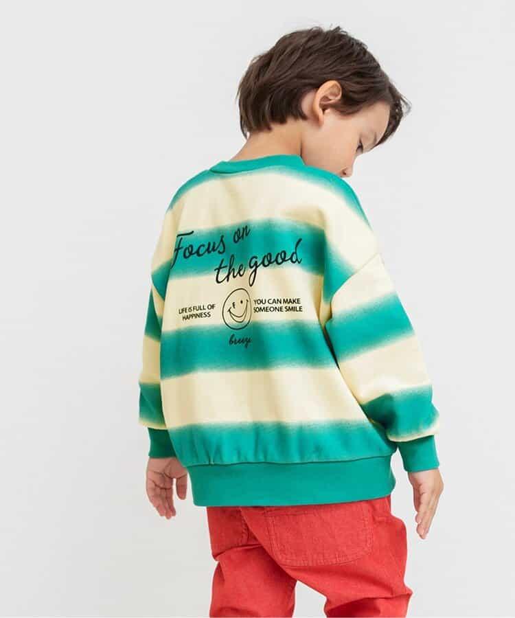 噴霧風格條紋衛衣