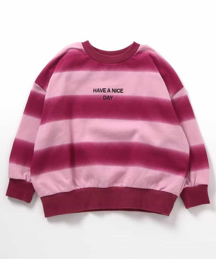 噴霧風格條紋衛衣