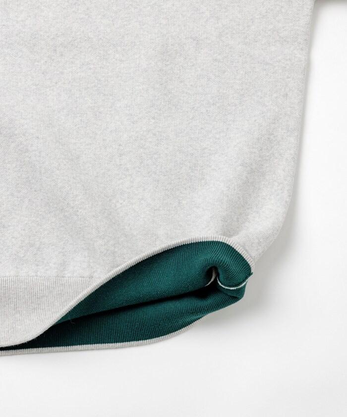 衛衣風格圓領針織衫 內裡拼色設計