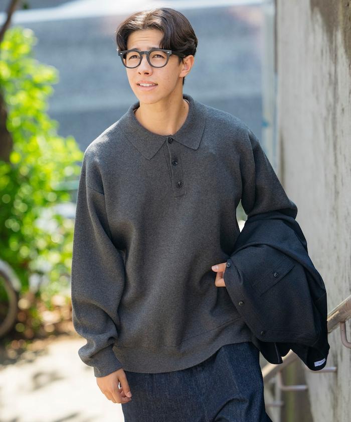 衛衣風格翻領針織衫