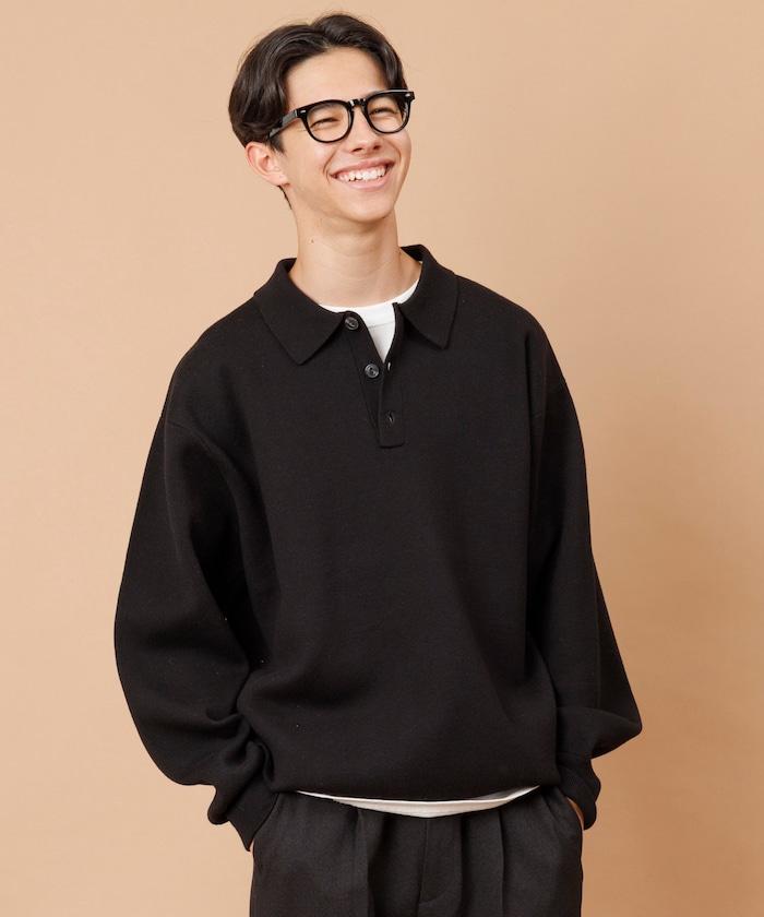 衛衣風格翻領針織衫