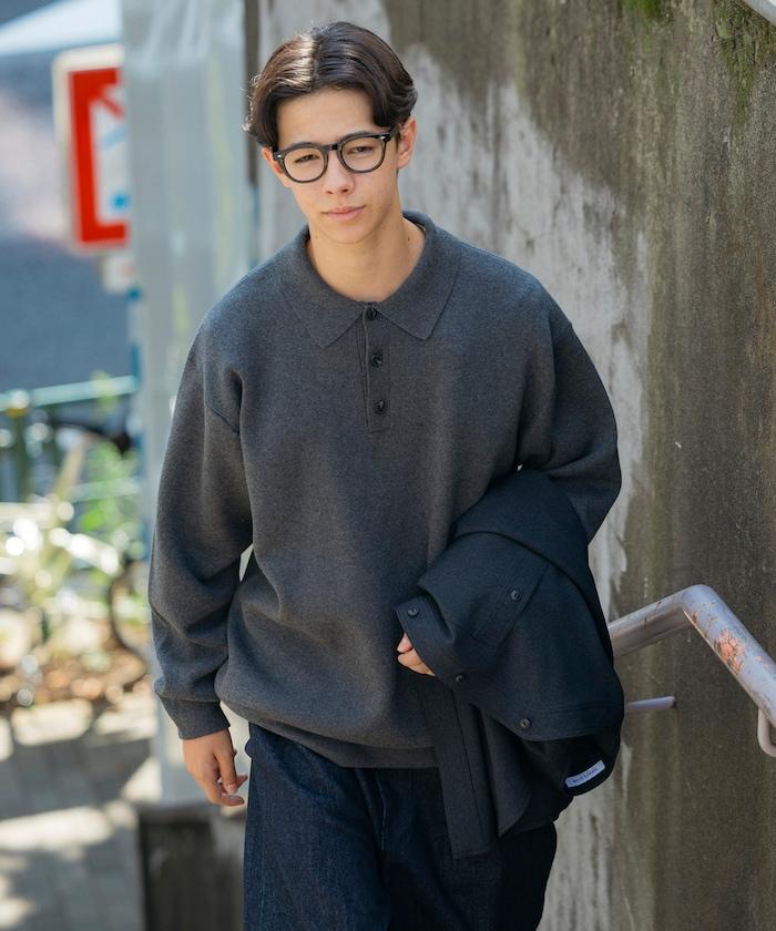 衛衣風格翻領針織衫