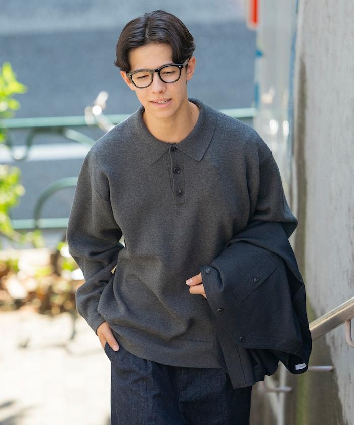 衛衣風格翻領針織衫