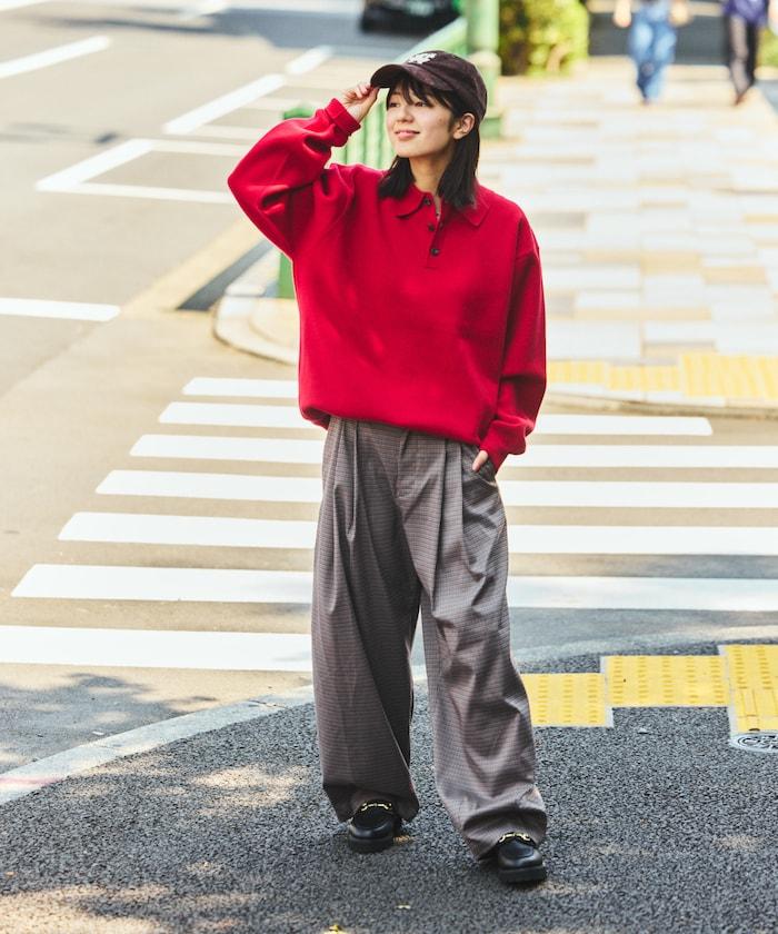 衛衣風格翻領針織衫