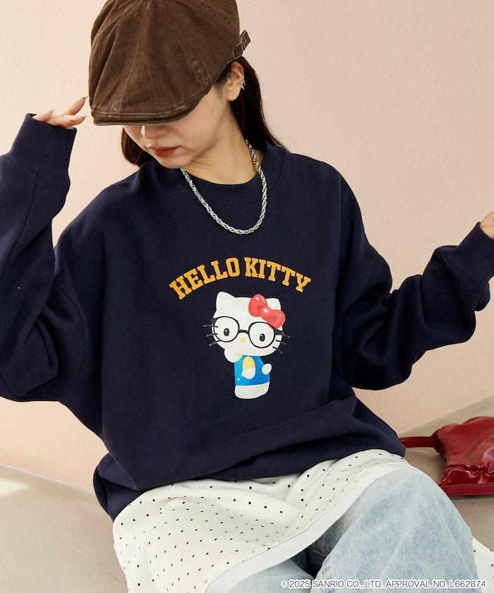 HELLO KITTY/《Hello Kitty》眼鏡 學院風衛衣