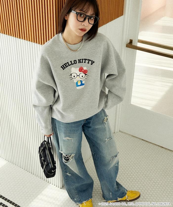 HELLO KITTY/《Hello Kitty》眼鏡 學院風衛衣