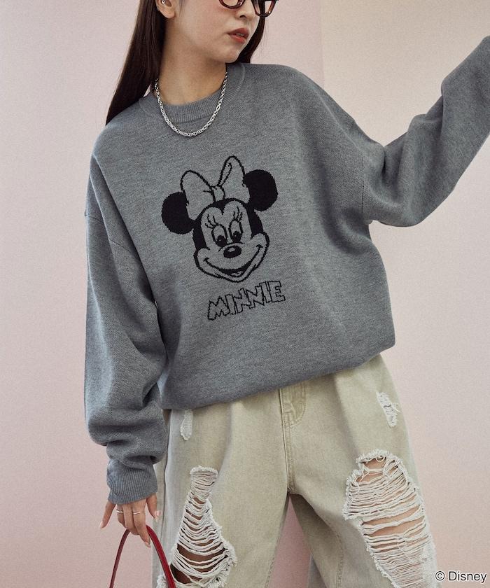 Minnie Mouse/米妮/雙面提花針織衫