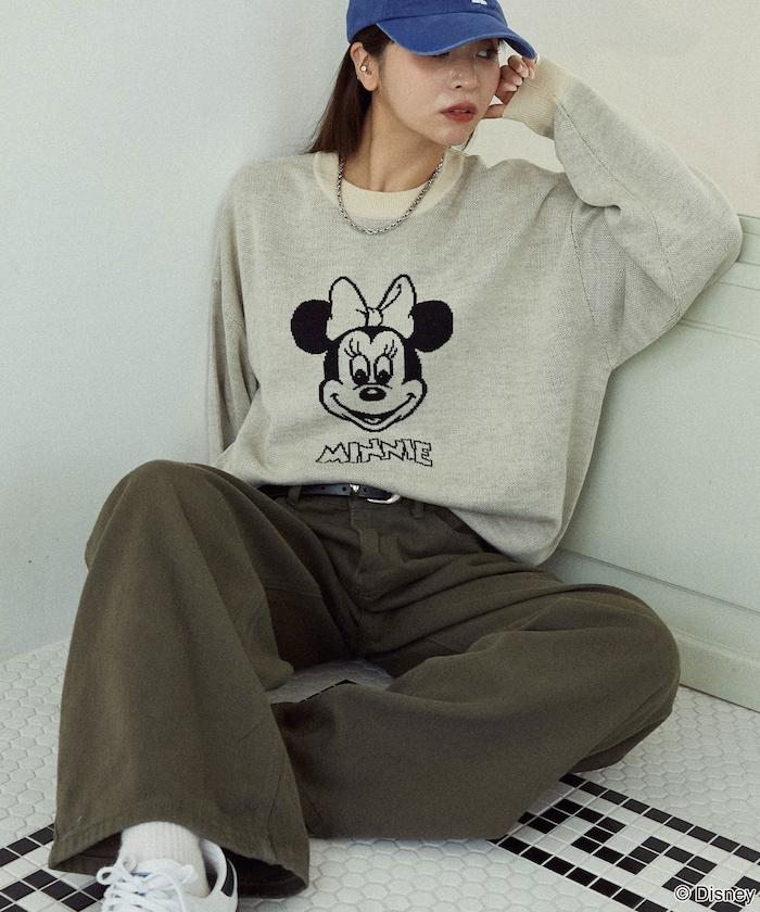 Minnie Mouse/米妮/雙面提花針織衫