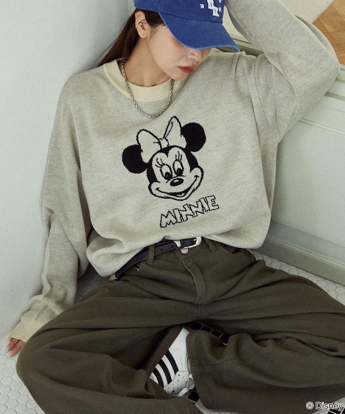 Minnie Mouse/米妮/雙面提花針織衫