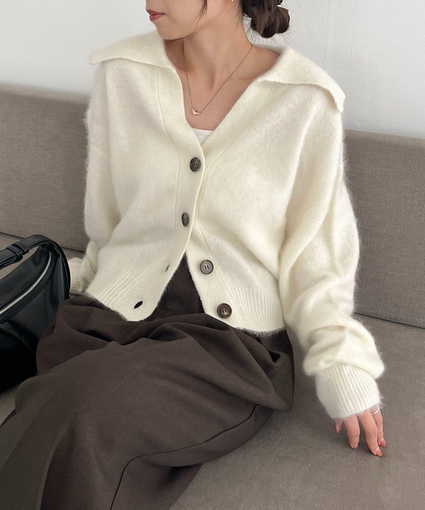 【優質穿著感】WOOL100仿貂絨開衫