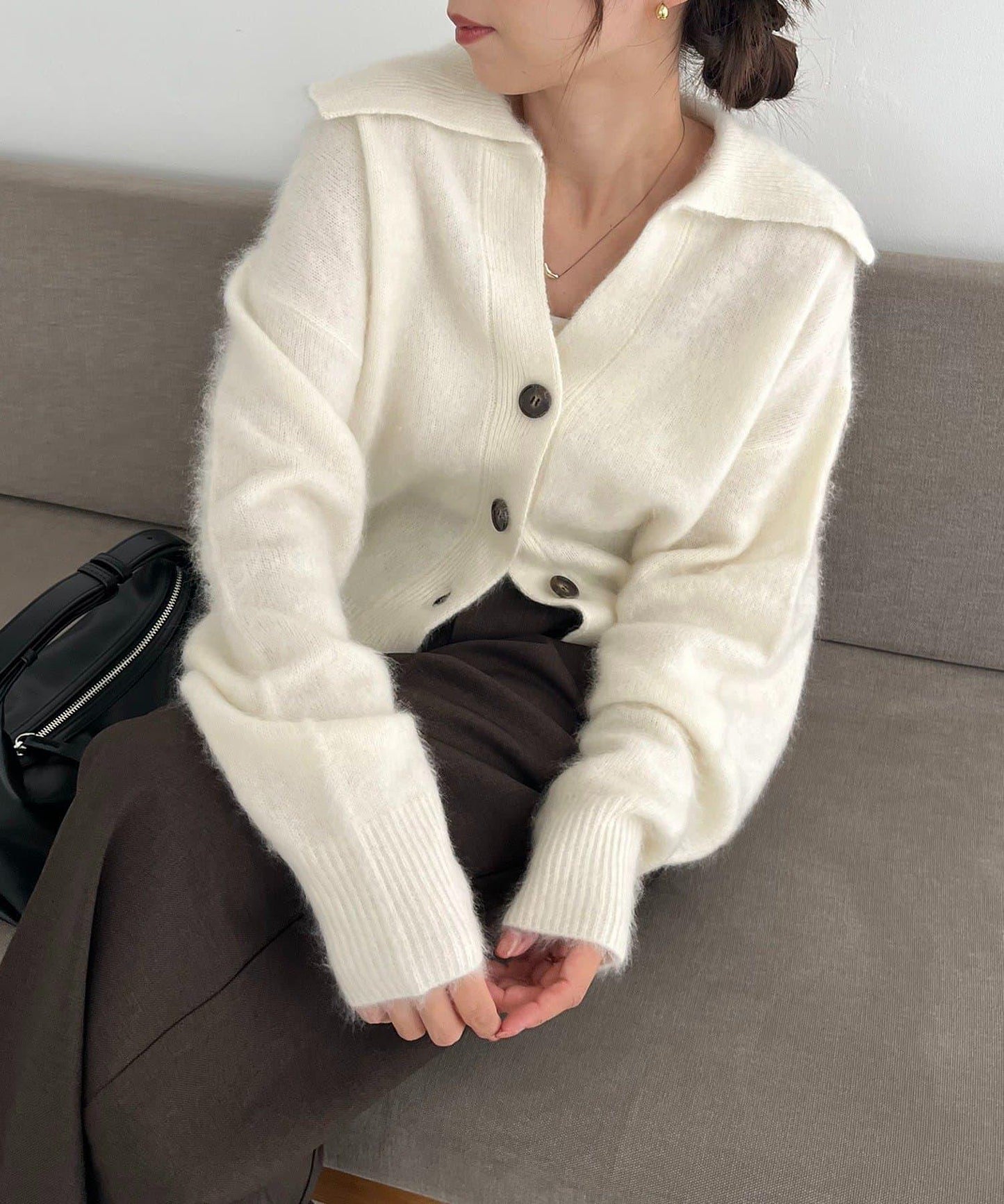 【優質穿著感】WOOL100仿貂絨開衫