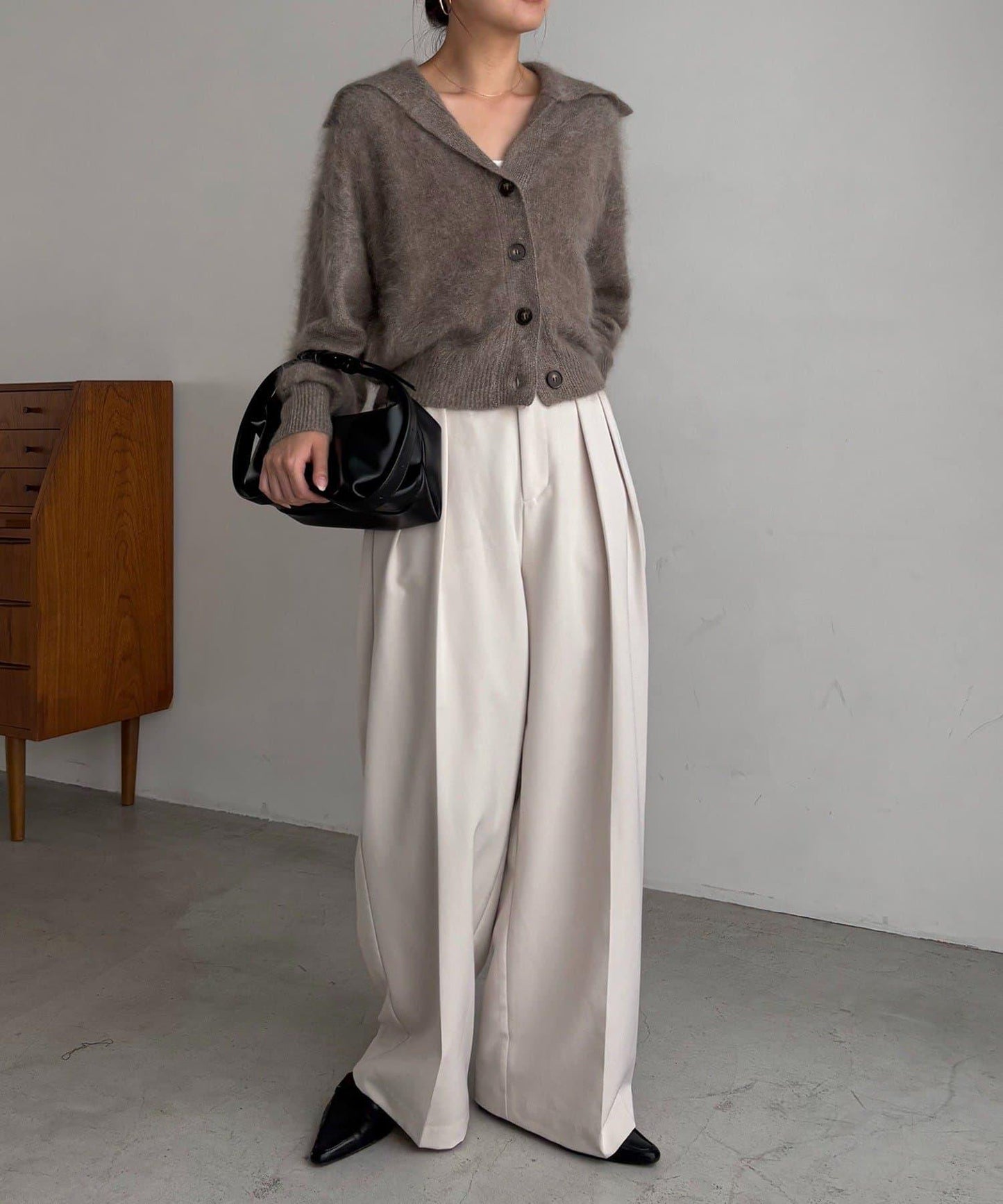 【優質穿著感】WOOL100仿貂絨開衫
