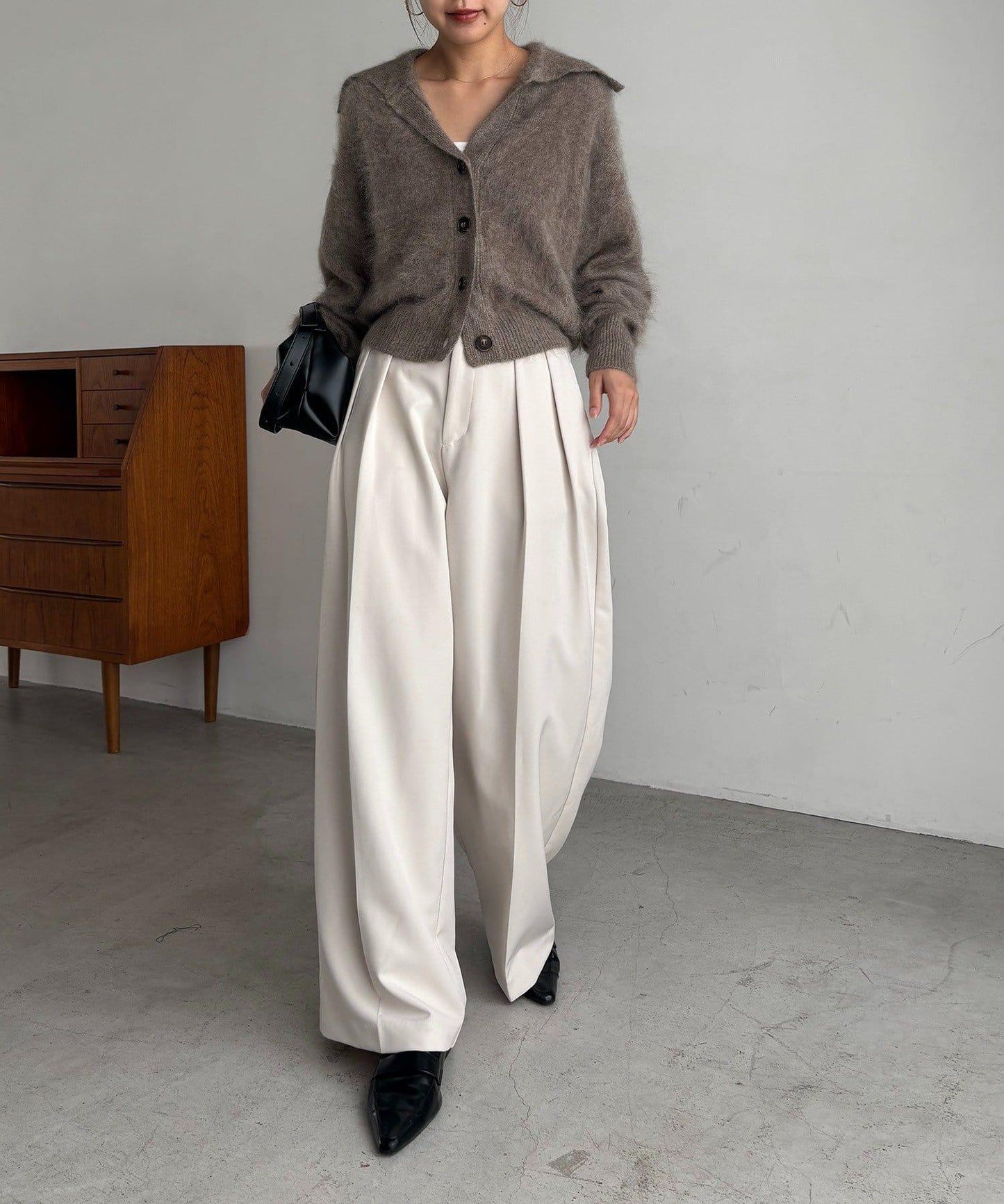 【優質穿著感】WOOL100仿貂絨開衫