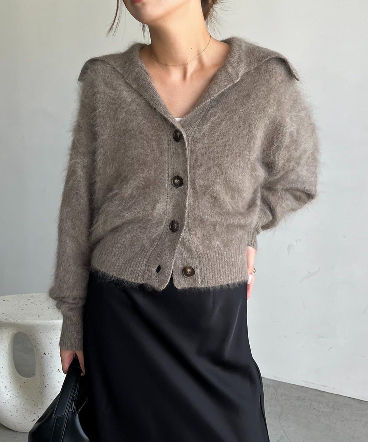 【優質穿著感】WOOL100仿貂絨開衫