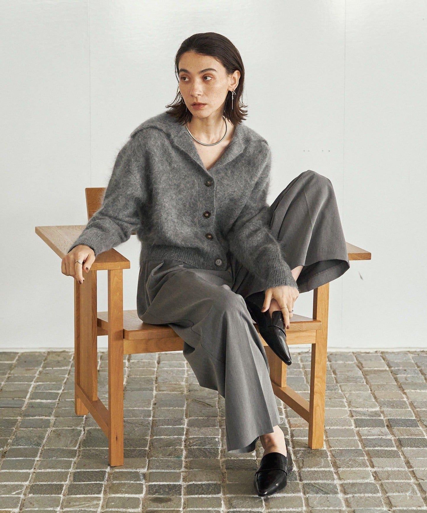 【優質穿著感】WOOL100仿貂絨開衫