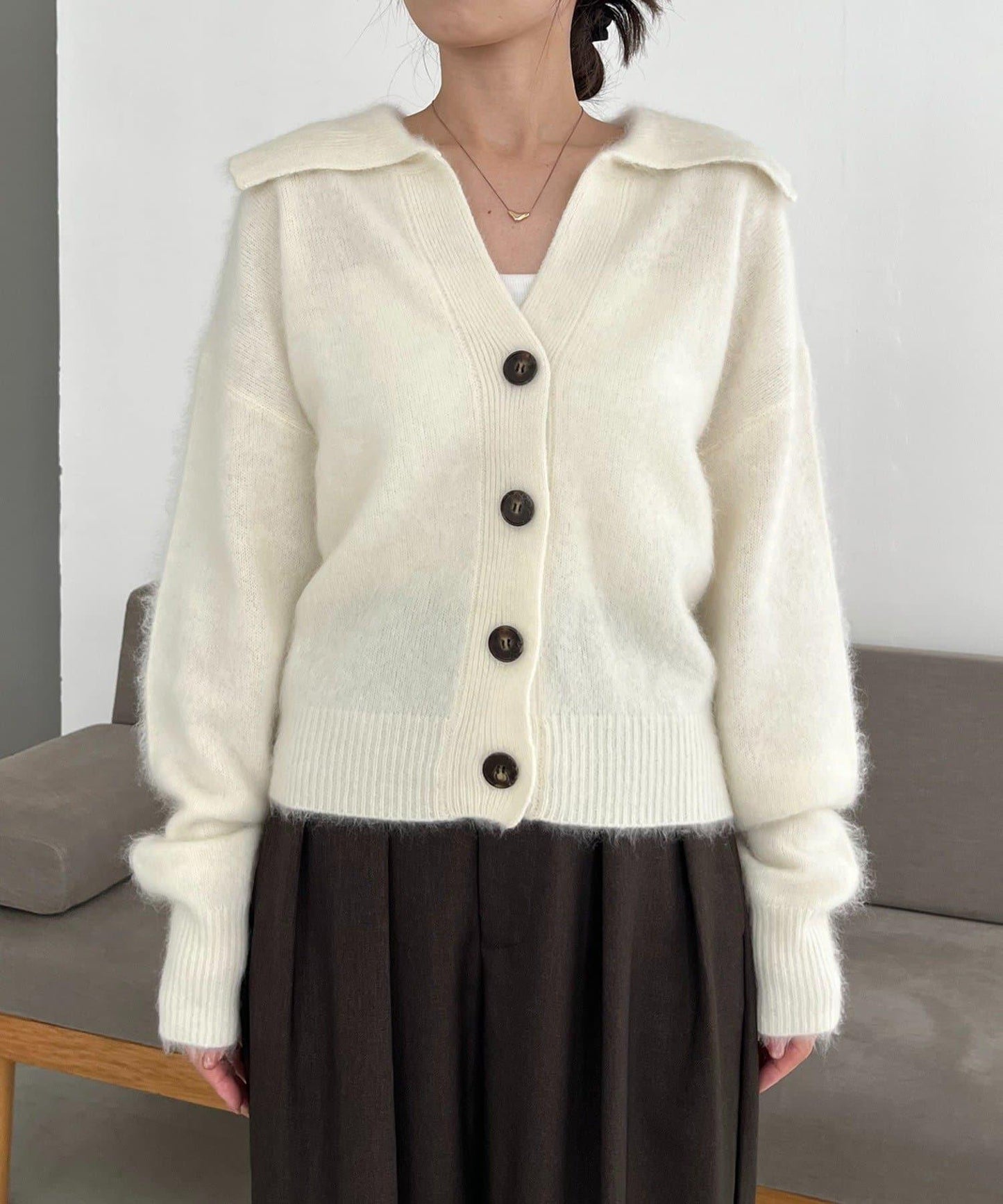 【優質穿著感】WOOL100仿貂絨開衫