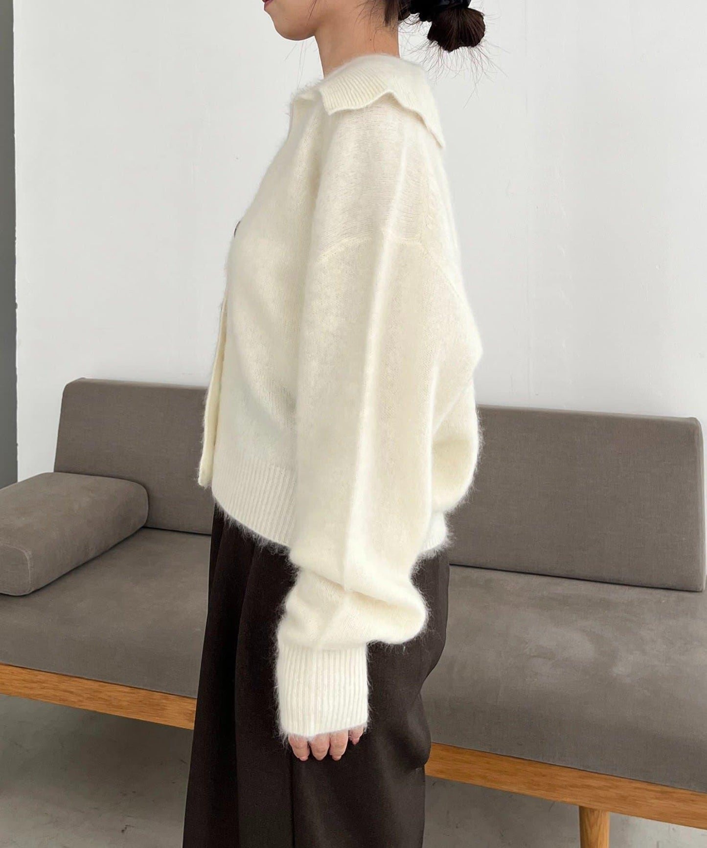 【優質穿著感】WOOL100仿貂絨開衫
