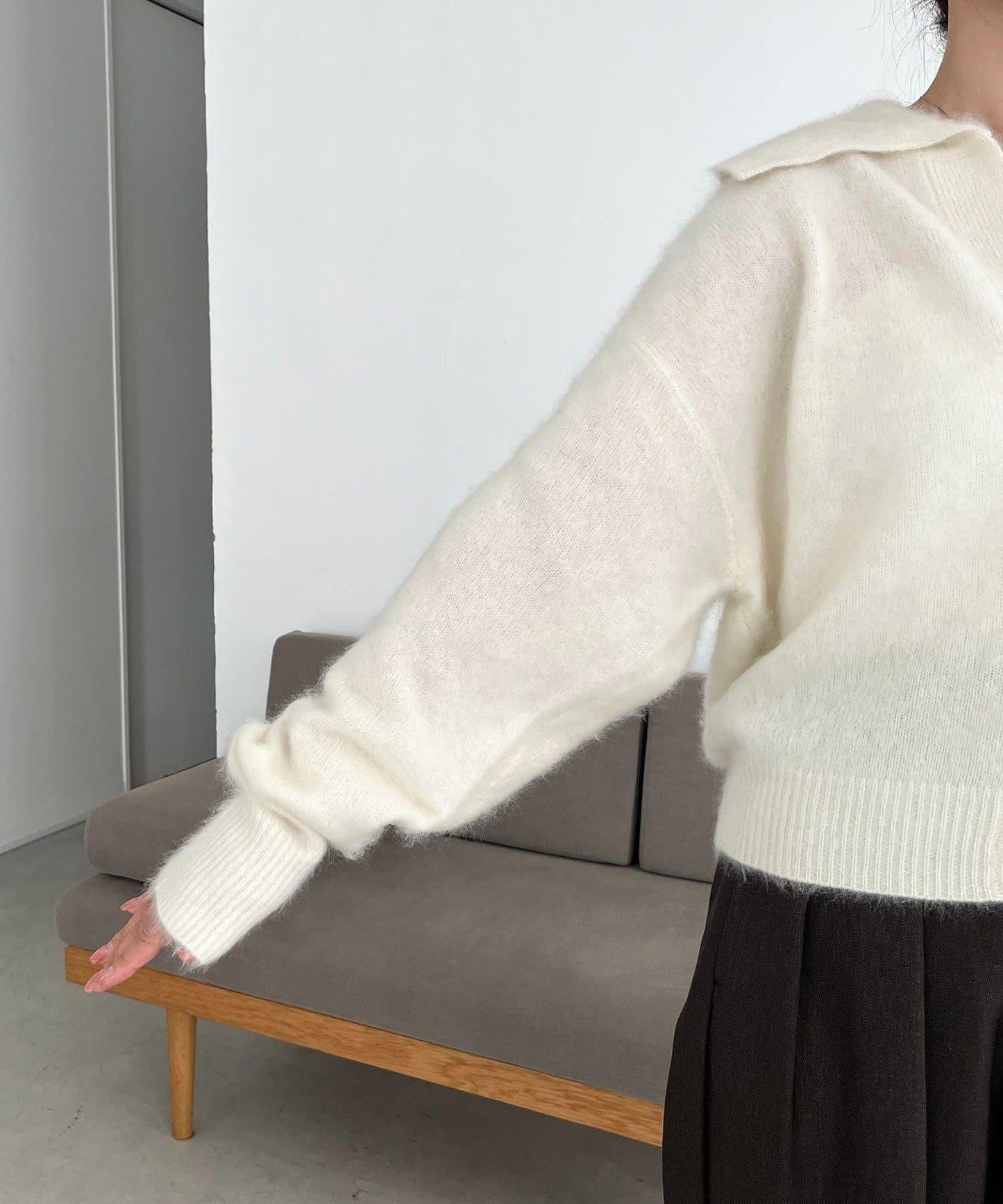 【優質穿著感】WOOL100仿貂絨開衫