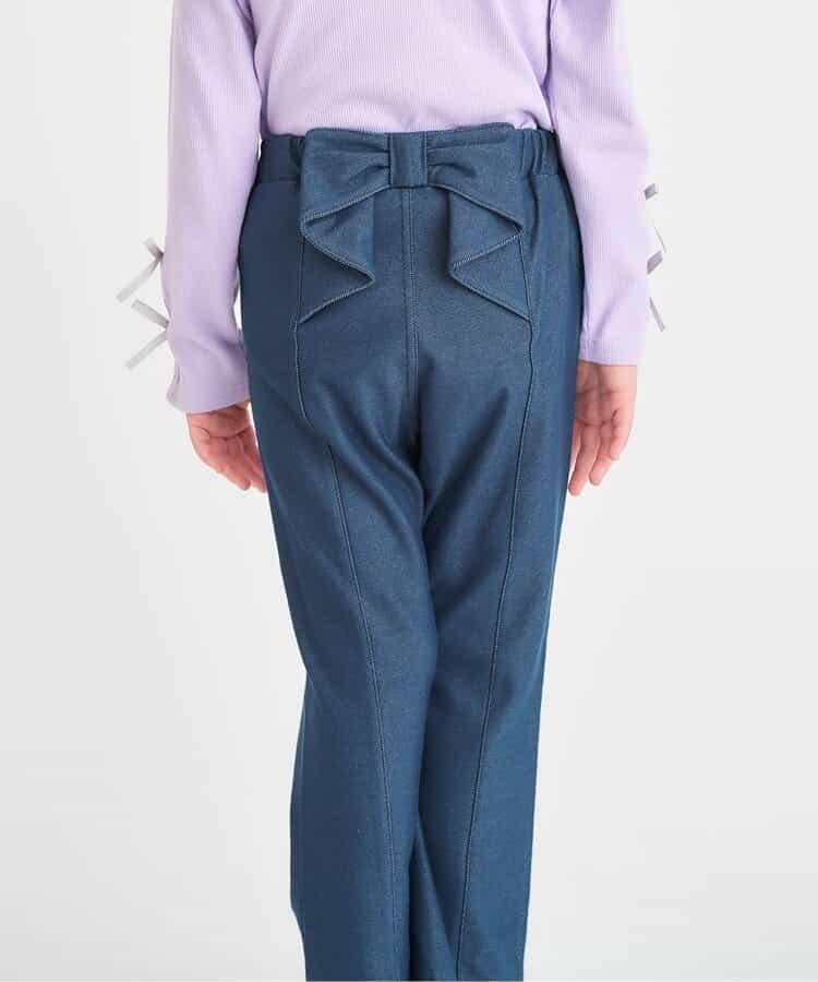 後背開口剪裁針織長褲 10分丈