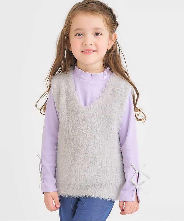 亮片長毛針織背心_可機洗