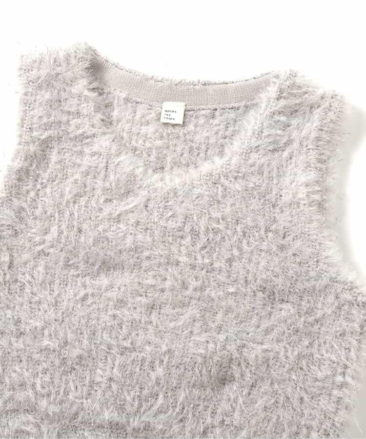 亮片長毛針織背心_可機洗