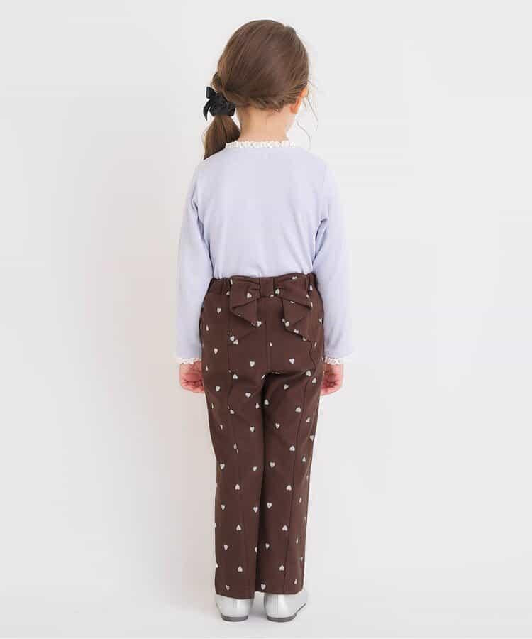 後背開口剪裁針織長褲 10分丈