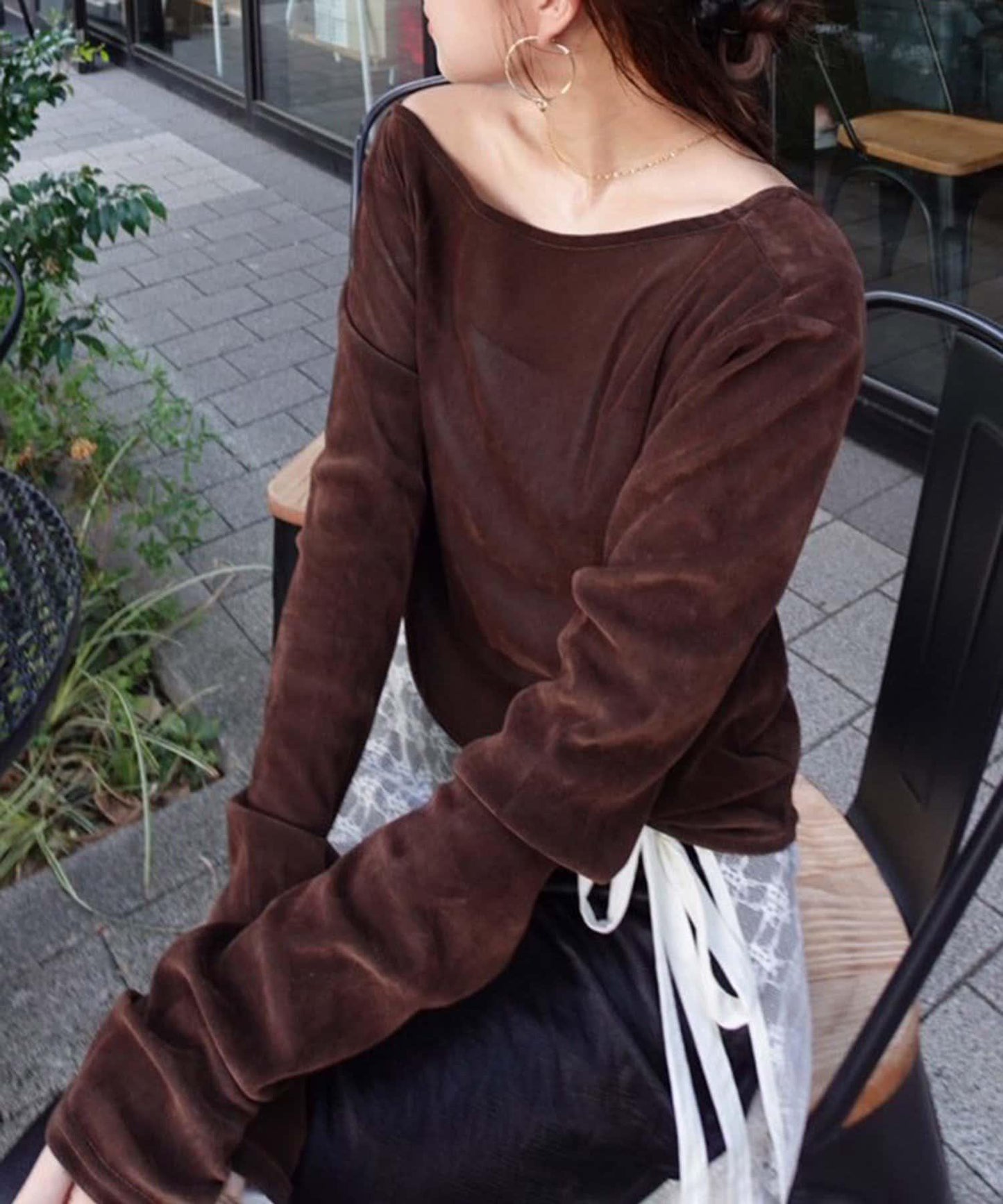 【@toitopoooo_____聯名】透視天鵝絨上衣