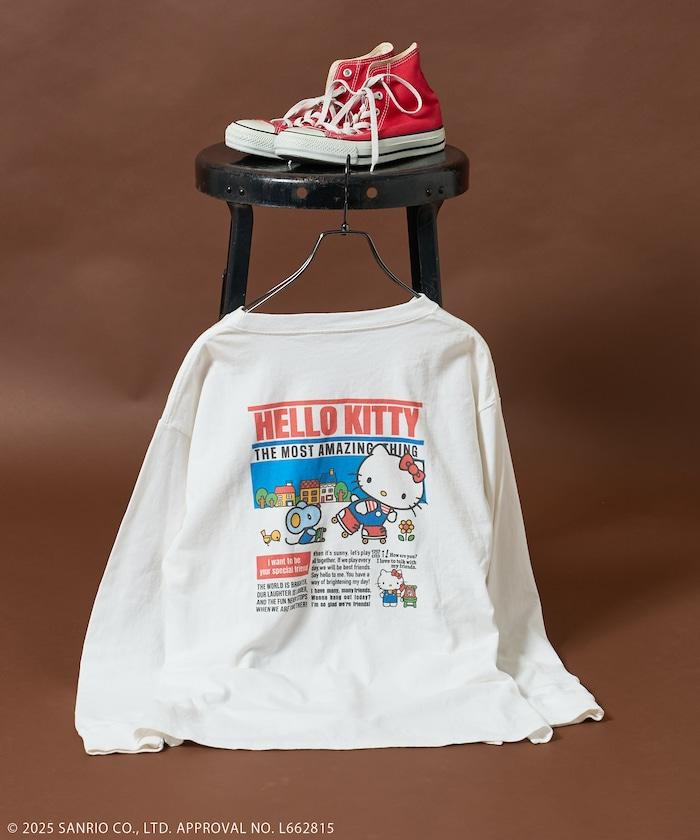 HELLO KITTY 報紙印花長袖T恤