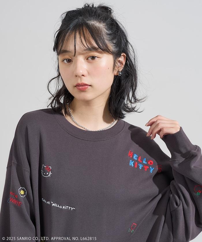'HELLO KITTY' MESSAGE 刺繡衛衣