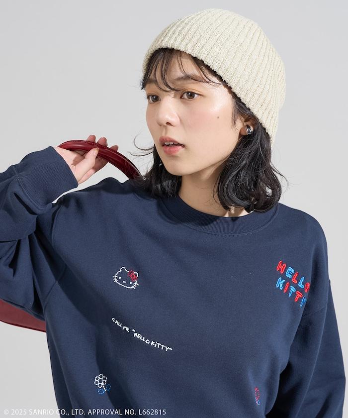 'HELLO KITTY' MESSAGE 刺繡衛衣