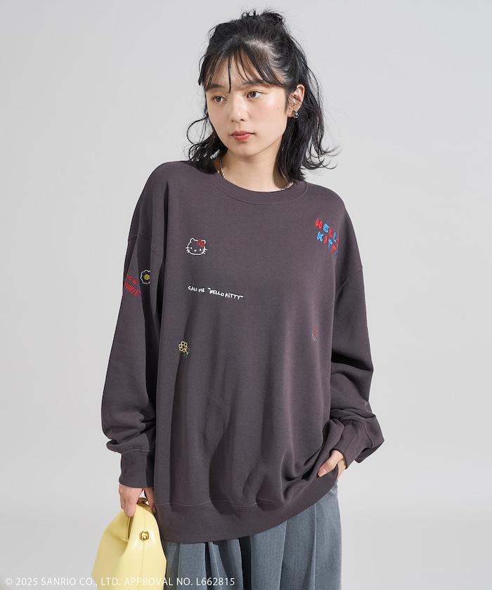 'HELLO KITTY' MESSAGE 刺繡衛衣