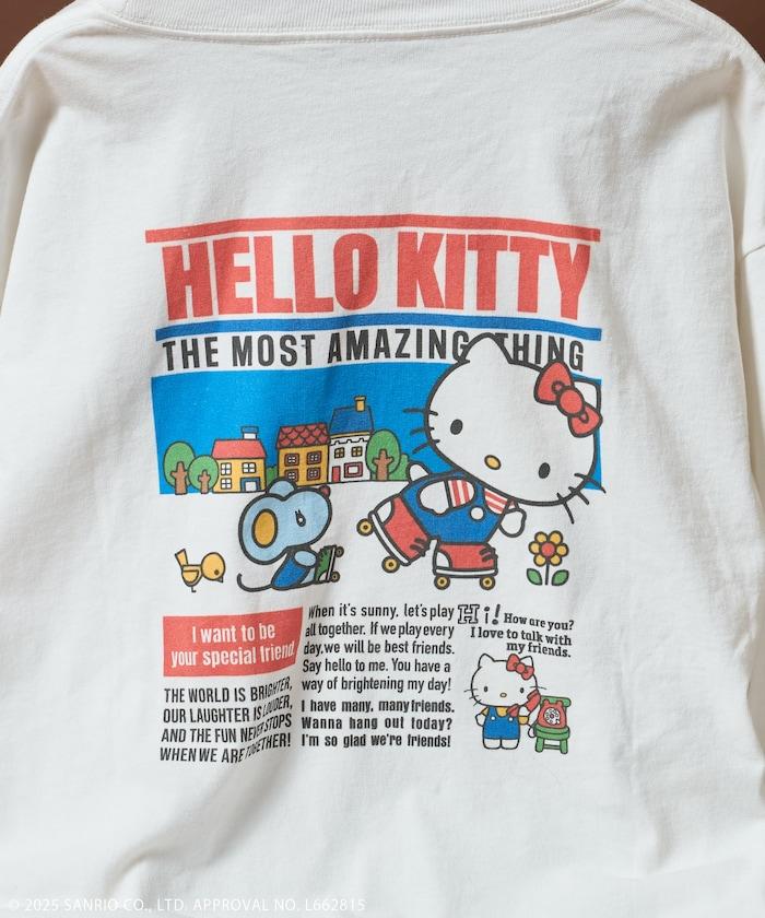 HELLO KITTY 報紙印花長袖T恤