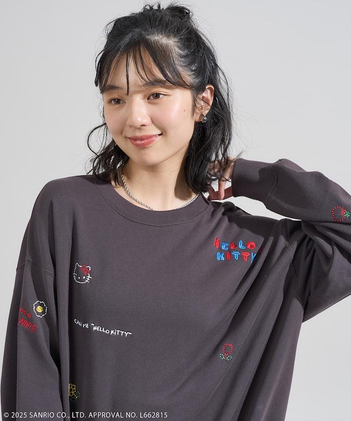 'HELLO KITTY' MESSAGE 刺繡衛衣