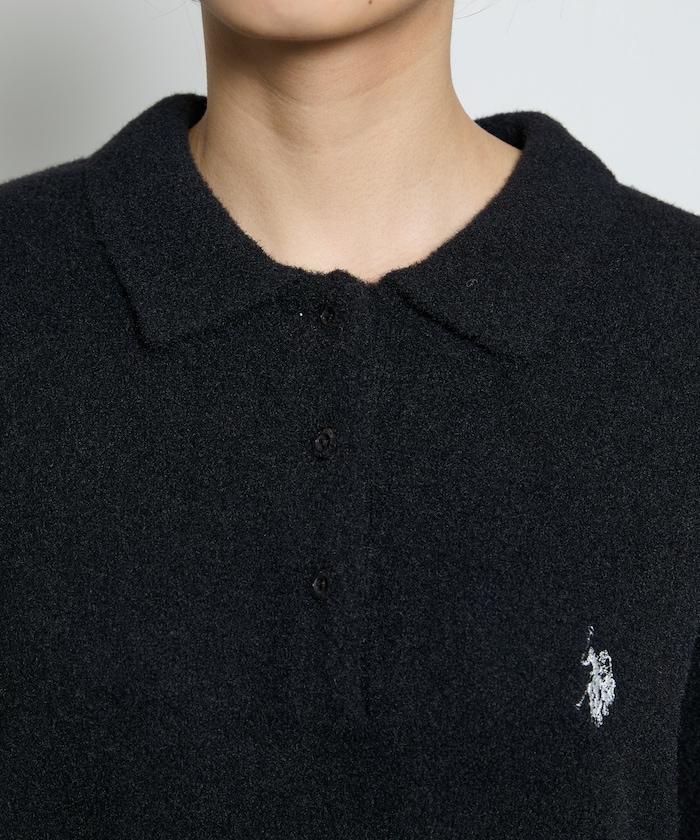 彈力針織POLO套頭衫