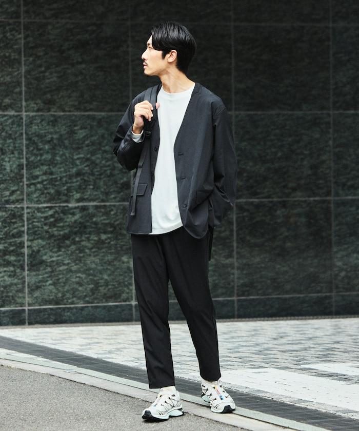 ALL WEATHER ACTIVE WEAR 全氣候活力服裝 舒適版型無領夾克套裝/寬鬆長褲