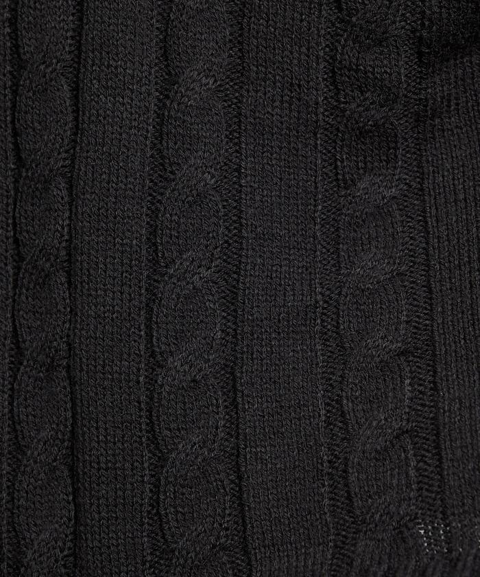 麻花針織翻領套頭衫