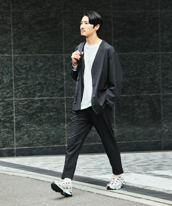ALL WEATHER ACTIVE WEAR 全氣候活力服裝 舒適版型無領夾克套裝/寬鬆長褲