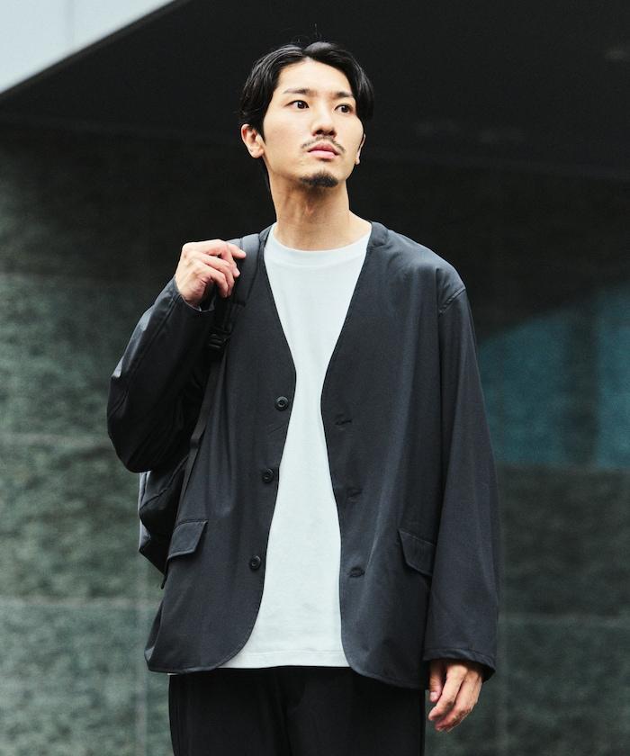 ALL WEATHER ACTIVE WEAR 全氣候活力服裝 舒適版型無領夾克套裝/寬鬆長褲