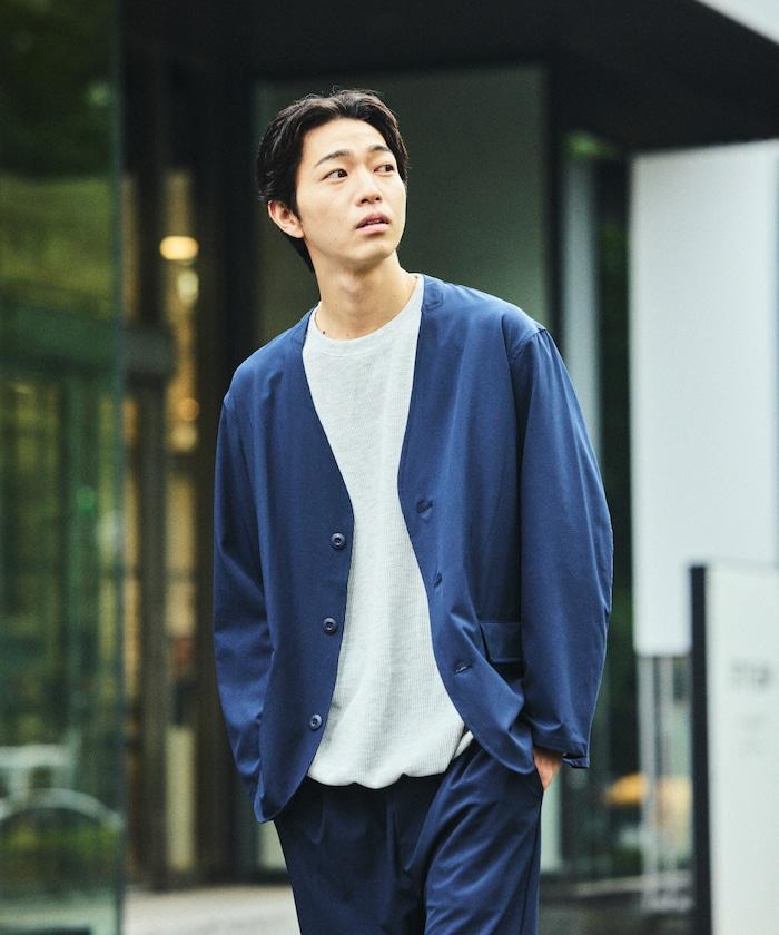 ALL WEATHER ACTIVE WEAR 全氣候活力服裝 舒適版型無領夾克套裝/寬鬆長褲