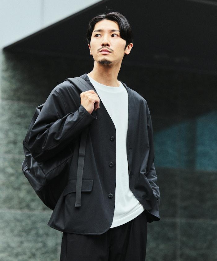 ALL WEATHER ACTIVE WEAR 全氣候活力服裝 舒適版型無領夾克套裝/寬鬆長褲